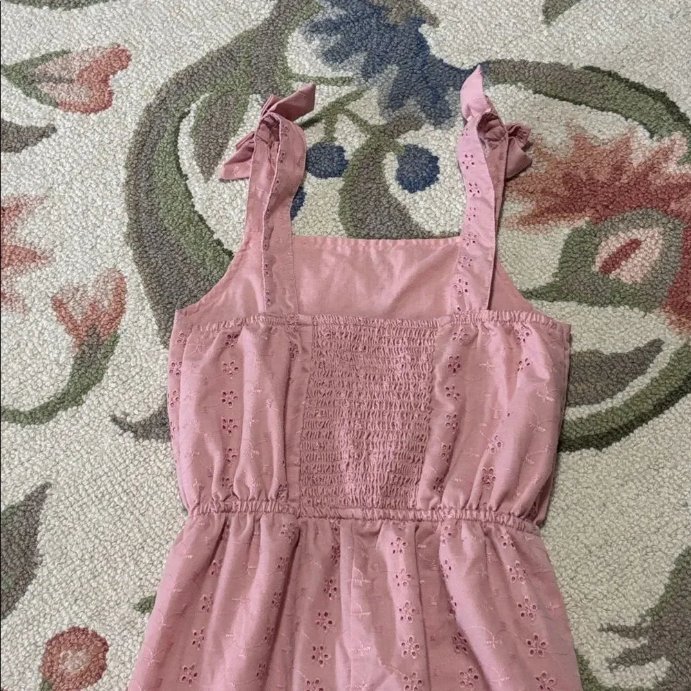 BCBG Kids dusty rose Girls eyelet Romper,  One Piece, 10